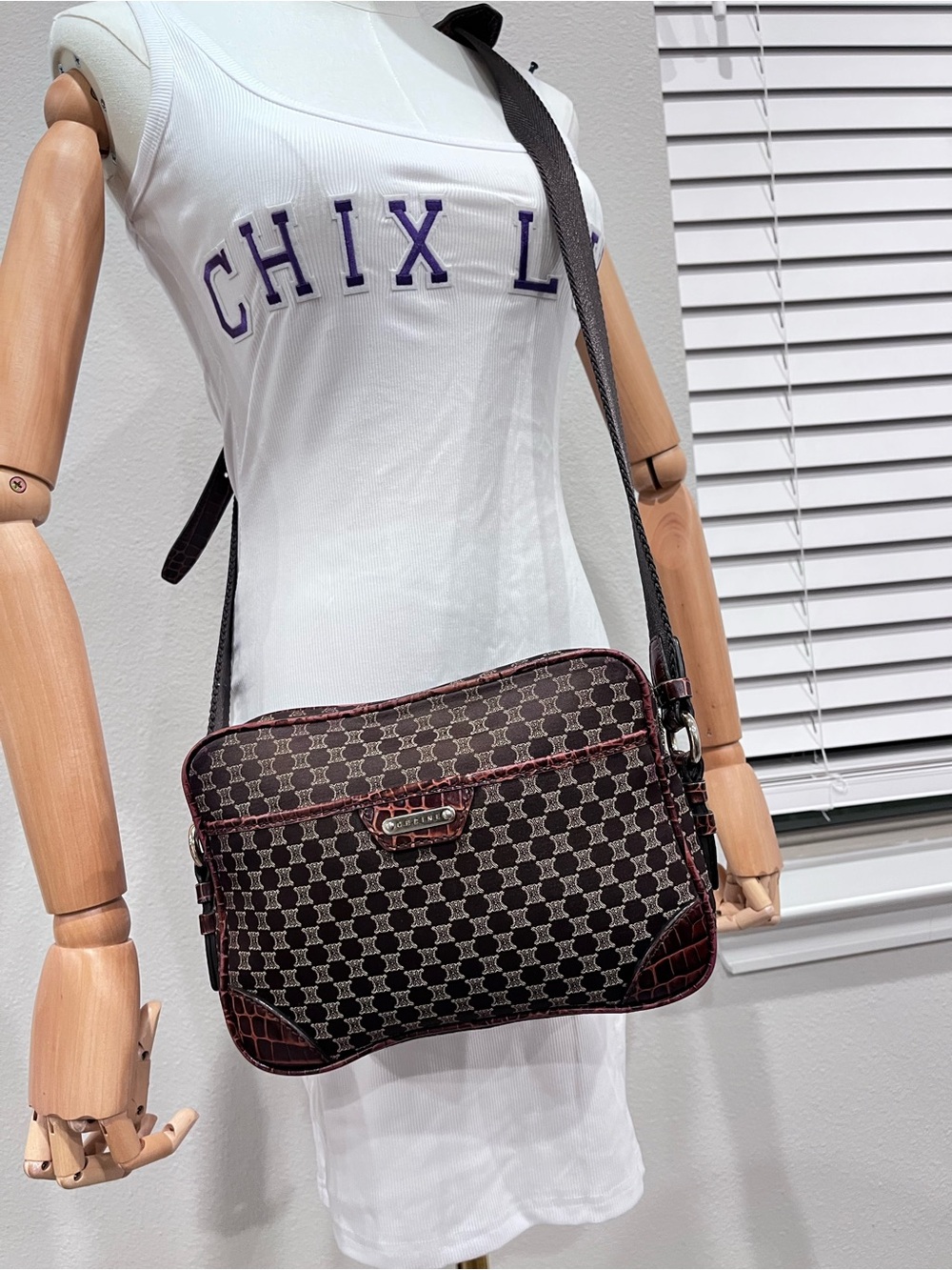 CELINE MACADAM VINTAGE UNISEX CROSSBODY BAG